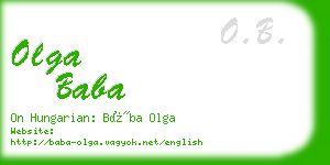 olga baba business card